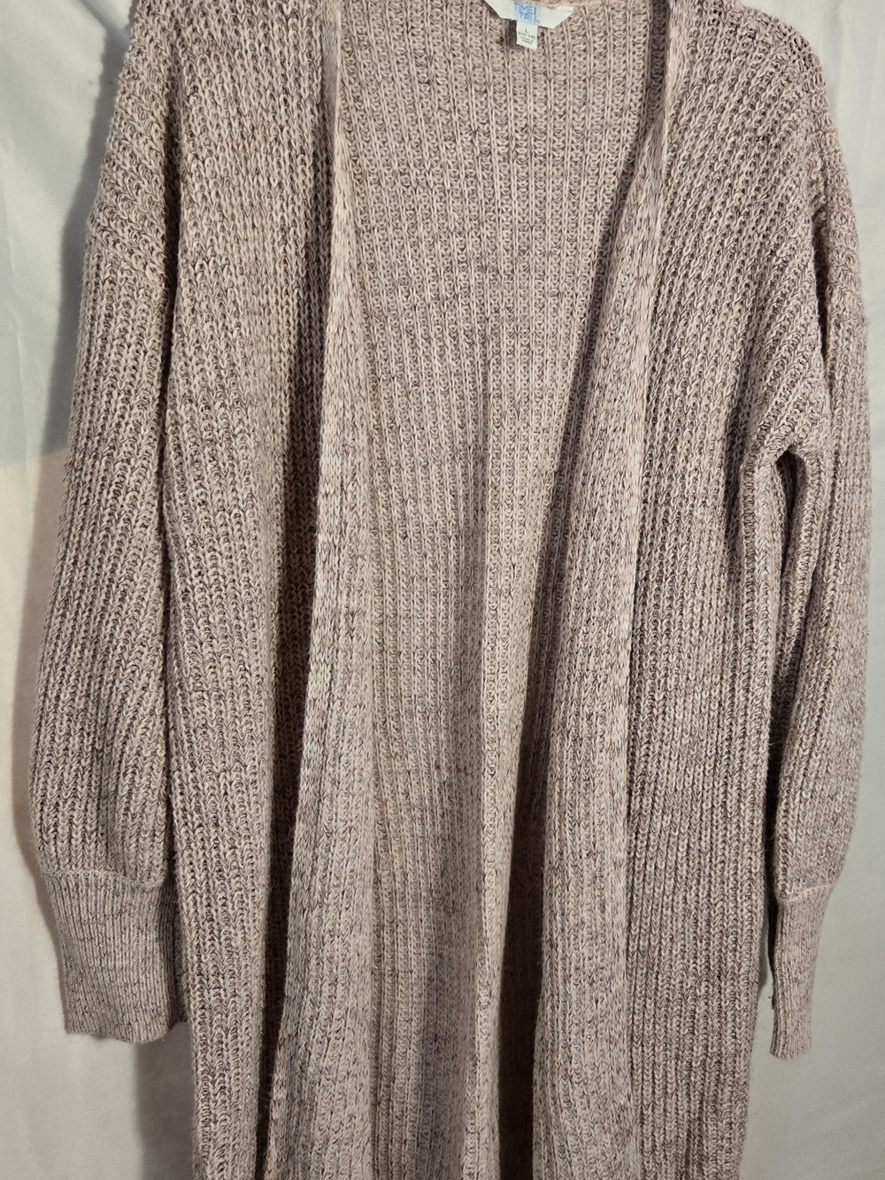 Women's Open-Front Long Knit Cardigan Sweater - Dusty Mauve